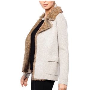 Love Toke Faux Fur Trimmed Knit Jacket M